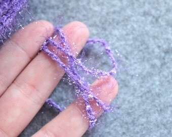 susemi polyester eyelash yarns for handmade dish wash cloth scrubber and wash cloth -512 lilac