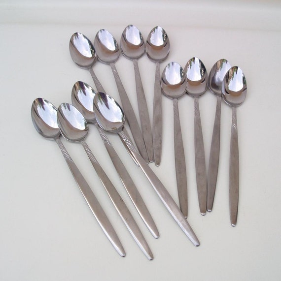 Vintage Ice Tea Spoons Parfait Flatware Stainless Steel Japan Cocktail