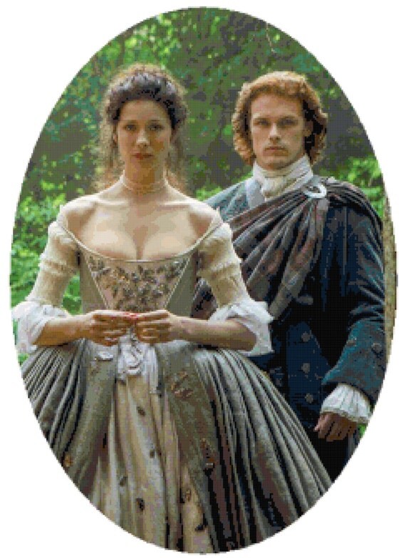 Outlander Jamie and Claire Wedding Cross Stitch by