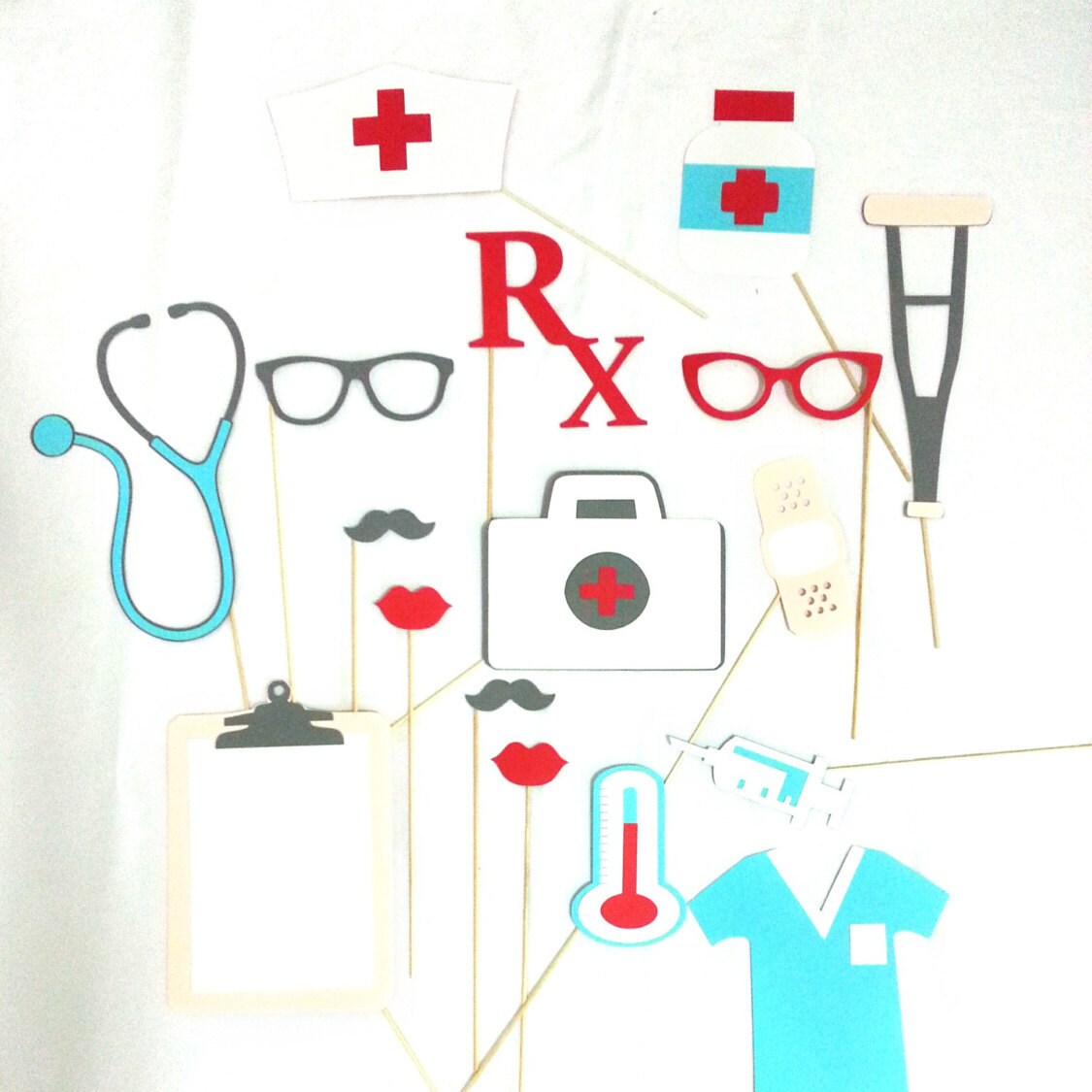 Nurse photo booth prop set 17 pc by LeStudioRose on Etsy