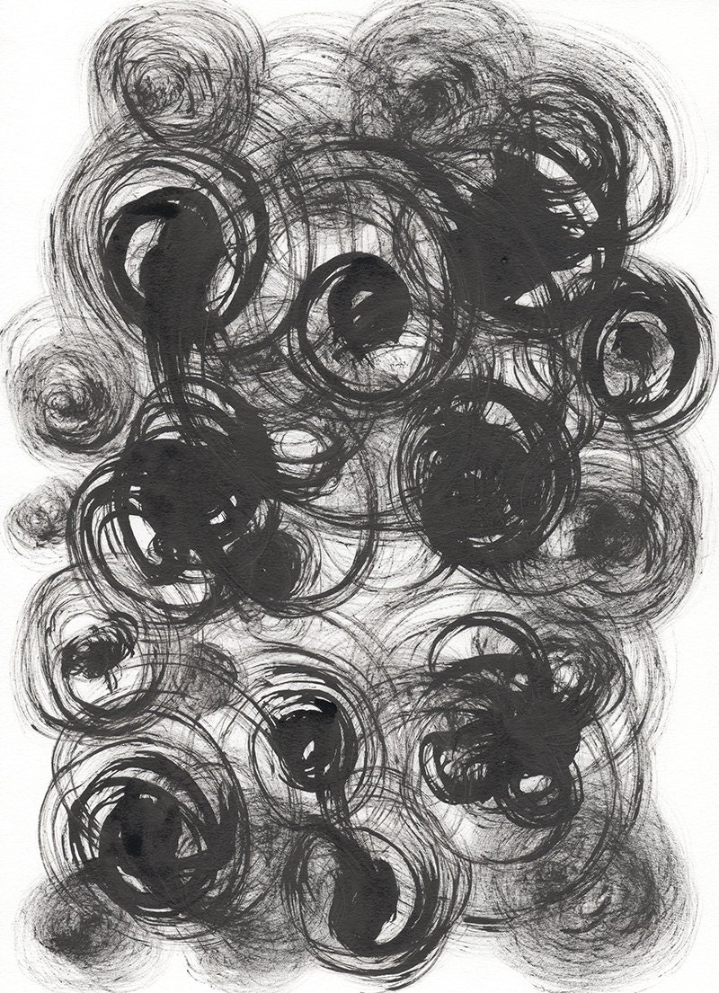 Poster abstracto blanco y negro imprimible. Lámina imprimible.