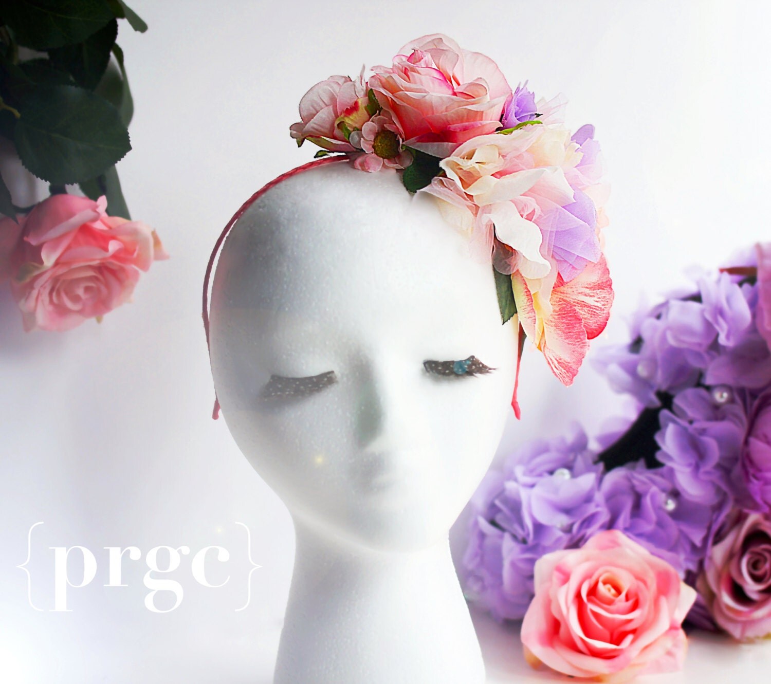 Large Silk Flower Wedding Headband Bridal Headband