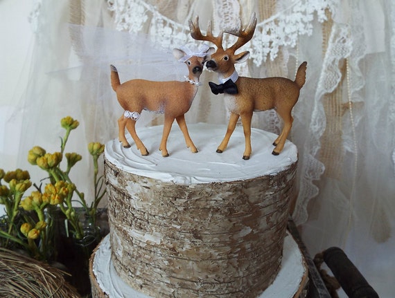 Wedding cake topper deer hunter hunting groom by MorganTheCreator