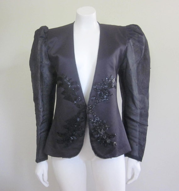 Evening Jacket / Sheer Sleeves / 1980s / Dynasty / 80s Does
