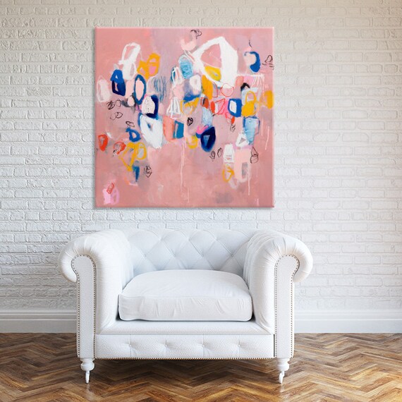 COLORFUL Abstract painting, Large Wall Art, Large Abstract Art, Canvas ...