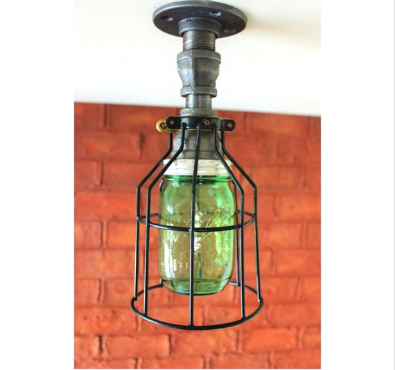 ceiling light industrial lighting pipe farmhouse jar w cage light industrial ceiling light industrial pipe light farmhouse green ceiling light industrial lighting pipe farmhouse jar w cage light industrial ceiling light industrial pipe light farmhouse green