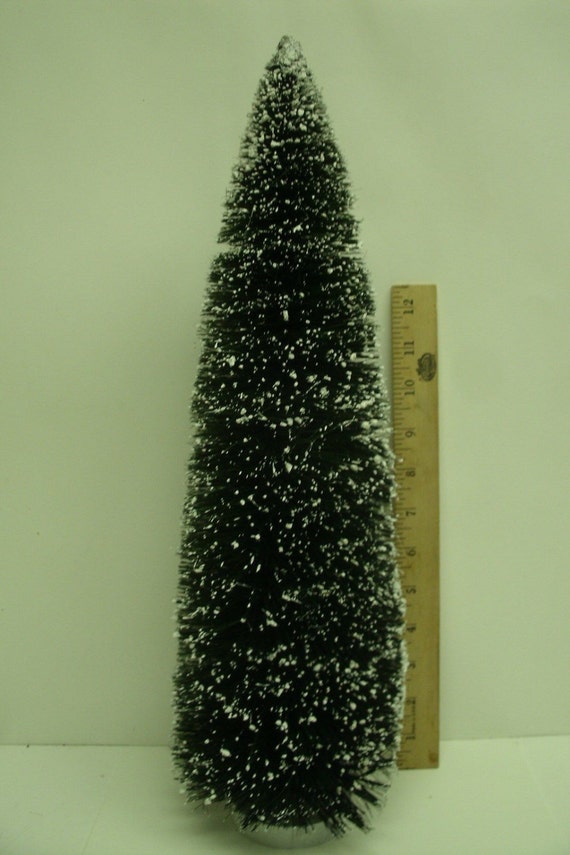 Large 18 Sisal / Bottle brush Trees GREEN FROSTED SNOW