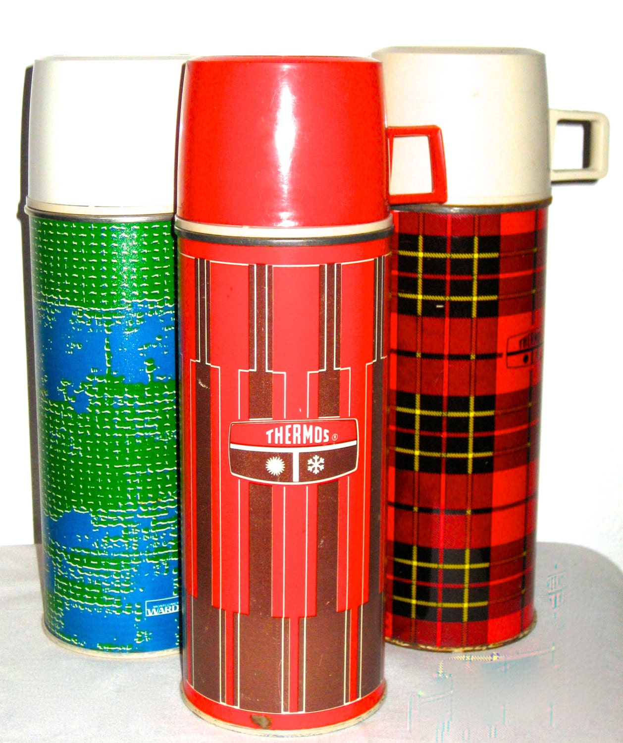 Vintage Thermos lot 3 King Seeley Thermos and Montgomery Wards