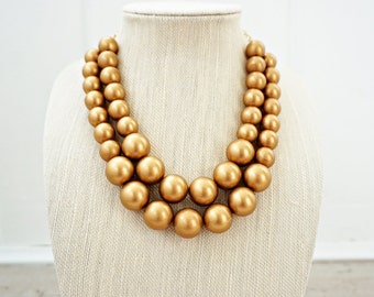 Big Gold Bead Necklace