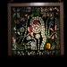 Mosaic flower garden vintage window, Stained Glass Garden, Glass Gem Suncatcher, Vintage Bottle Art, Victorain Window, Home Garden Decor