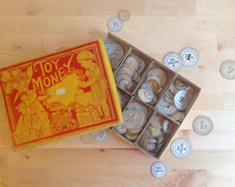 Vintage Toy Money Paper Coins - The Ideal Line - Made in USA - Ideal School Supply Co