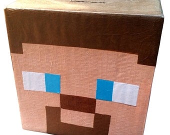 Steve Minecraft Player Pinata | Minecraft Party Supplies | Fun Birthday Party Game | Custom Pinata | Steve Head Pinata | Party Decor