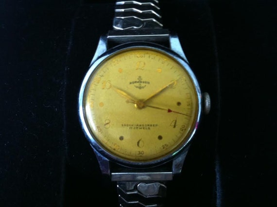 Vintage Mens Watch â€“ Normandie Circa 1941 WWI Military Navy Anchor ...