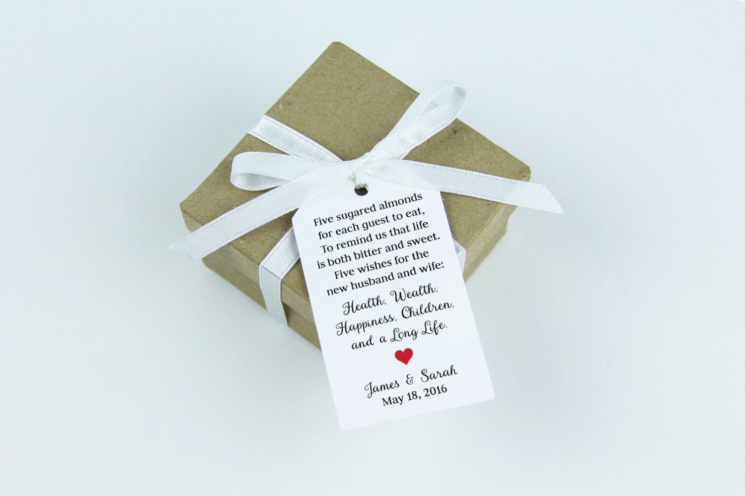 Jordan Almonds Favor Tag Dragee Wedding Favor Tag Almond