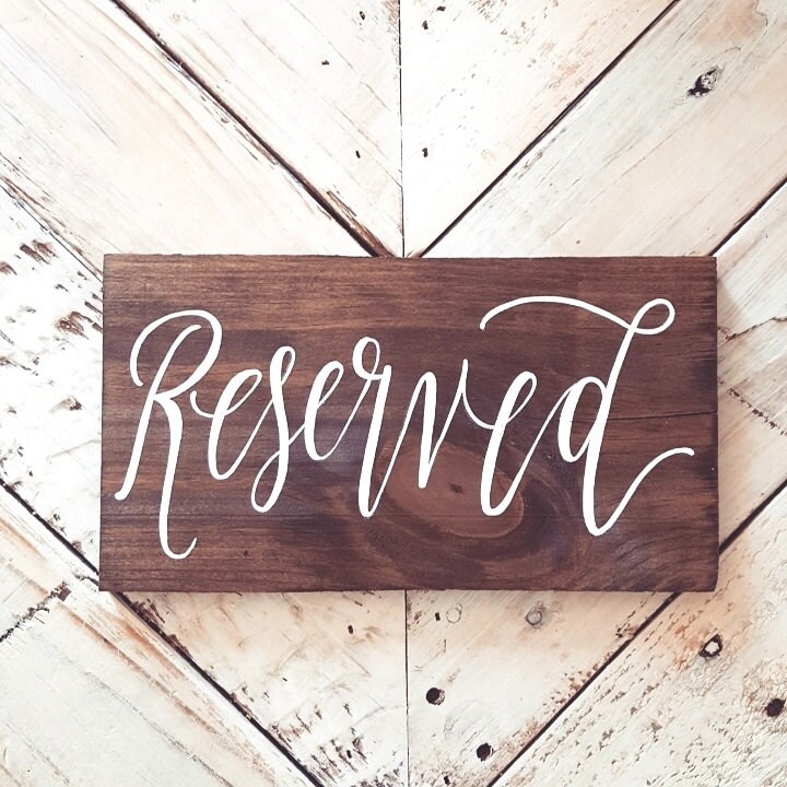 Wedding Reserved Signs Rustic Wedding Signs Wedding Aisle