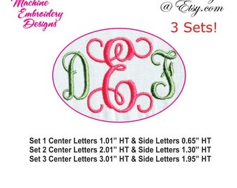 Vine Monograms - Mini Bundle BX Format Monogram Fonts Machine Embroidery Monograms Digital Download