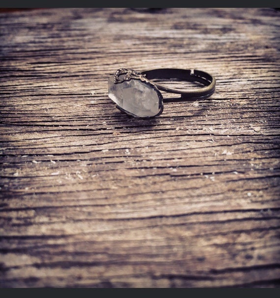 Knuckle Duster Clear Quartz Brass Adjustable by KRUELINTENTIONS