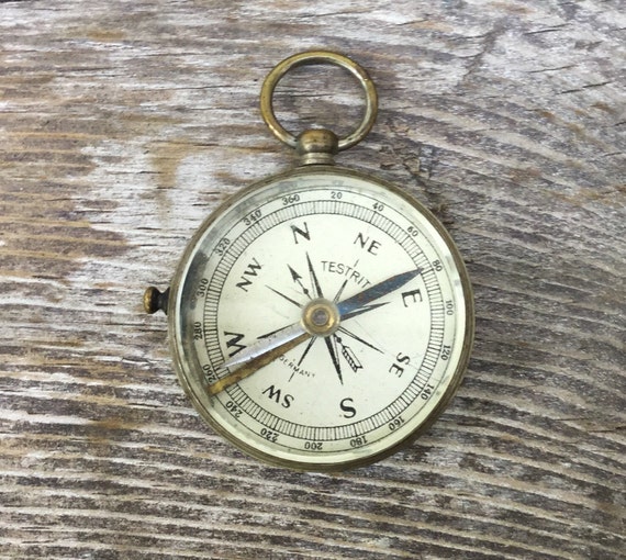 Antique working antique Compass by by AntiqueJewelrySupply on Etsy