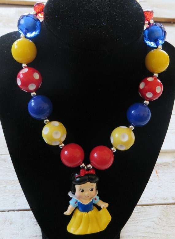 Snow White Inspired Chunky Bead Necklace with by