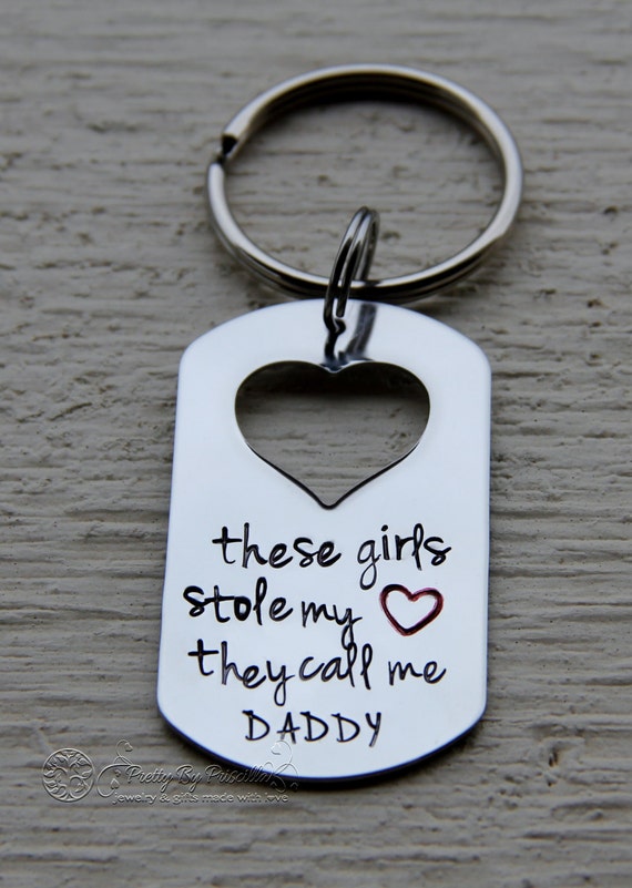 These girls stole my heart, they call me daddy keychain only - Hand