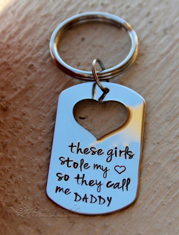 These girls stole my heart so they call me daddy keychain