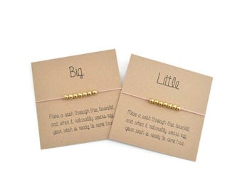 Wish Bracelet- Make a Wish Friendship Bracelet, Personalized Gift, Big Little Sorority, Christmas Stocking Stuffer, Wishing
