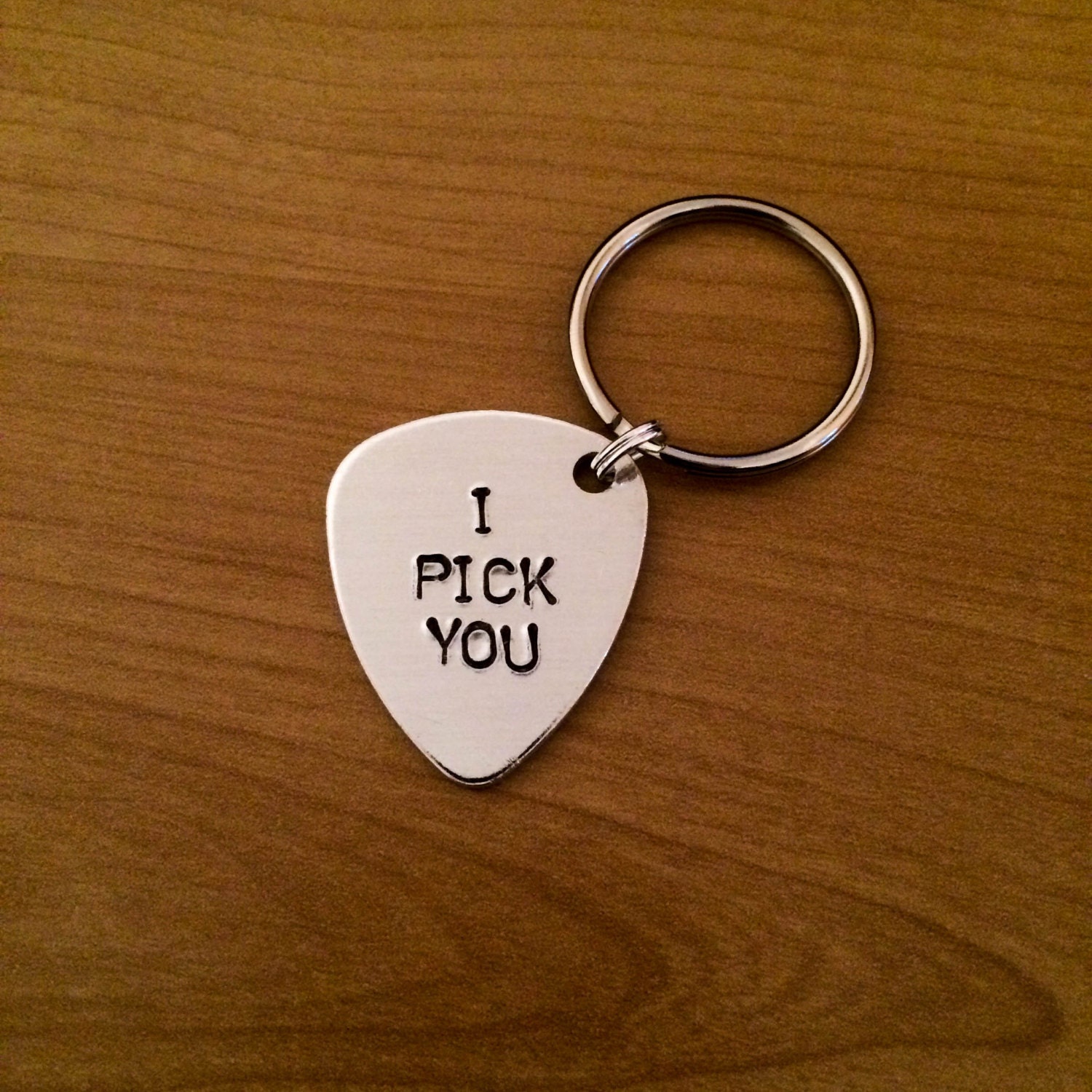 Personalized Guitar Pick Keychain Aluminium Customisable