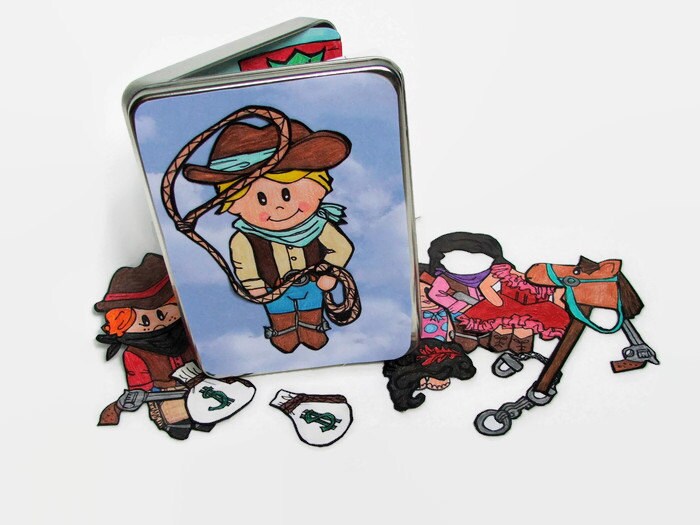 Handmade Travel toy for boys Sheriff toy Cowboy dress-up