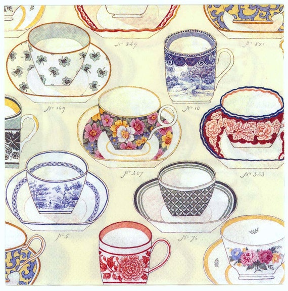 Decoupage Napkins Tea Cup Collection Tea Party Napkins