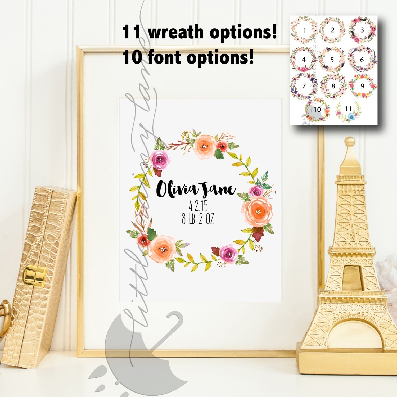 baby name wall art Personalized Baby Gift Customized