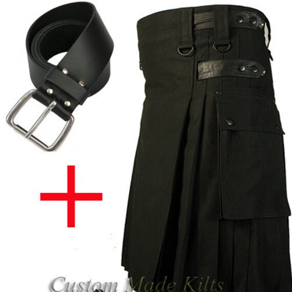 Deluxe Utility Kilt Custom Made Kilt Belt Basic by LeatherArt7