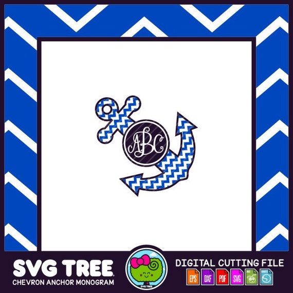 Download Chevron Anchor Monogram Nautical Monogram SVG Files DXF by ...