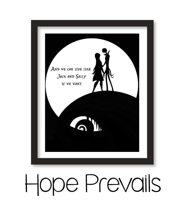 Jack and Sally Skellington Disney Love Quote Printable Wall