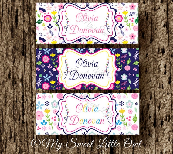 Items similar to School label flower name label name tag sticker
