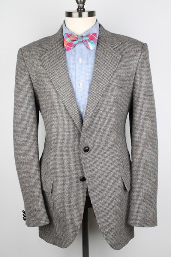 Grey Weave Mens Tweed Jacket Stafford Beige Pure Wool