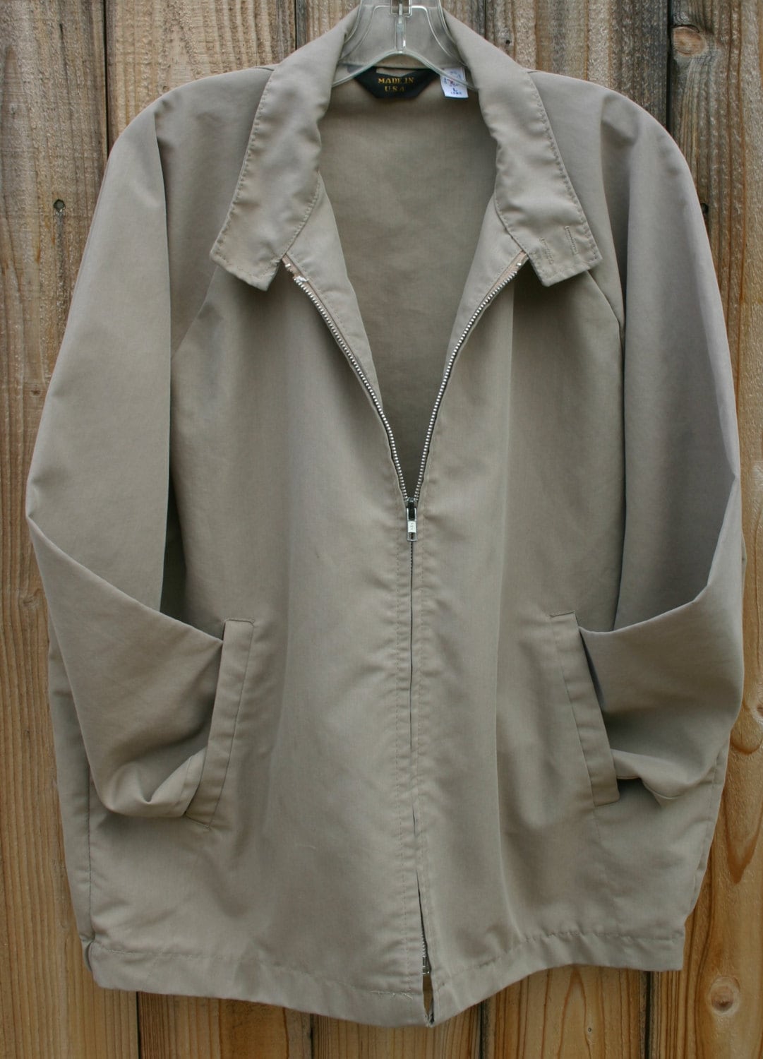 Size Large 60s Tan Harrington Zip Front Jacket Mod Punk Rocker