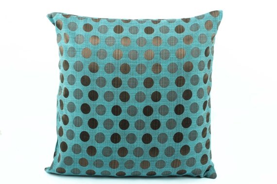 Decorative throw Pillow cover 18x18 Cerulean Blue by Fabricasia
