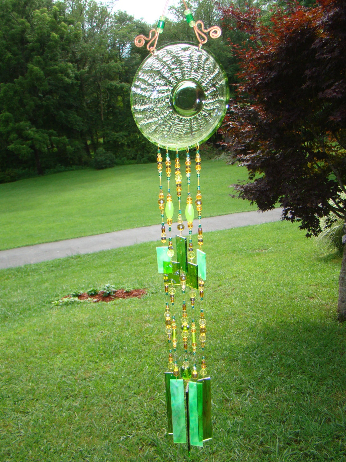 Glass Wind Chime Unique Wind Chime Stained Glass Chime