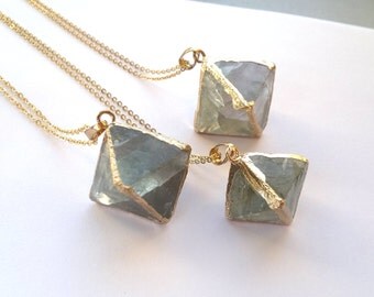 Fluorite Necklace Fluorite Pendant Raw Rough Green Fluorite Crystal Gold Dipped Crystal Neсklace Raw Mineral Jewelry Purple Fluorite Jewelry