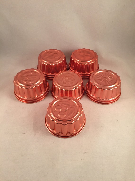 Copper Tin Mini Jello Molds Set of 12