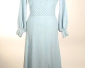 Vintage Powder Blue 70's Knit Gown