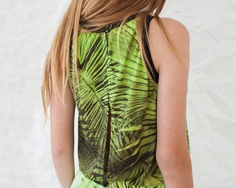 Printed Summer Dress - Sun Dress - Tropical Leaves Dress - Hawaii Dress - Sleeveless Dress - Open Back Dress - Casual Dress - Sun Dress