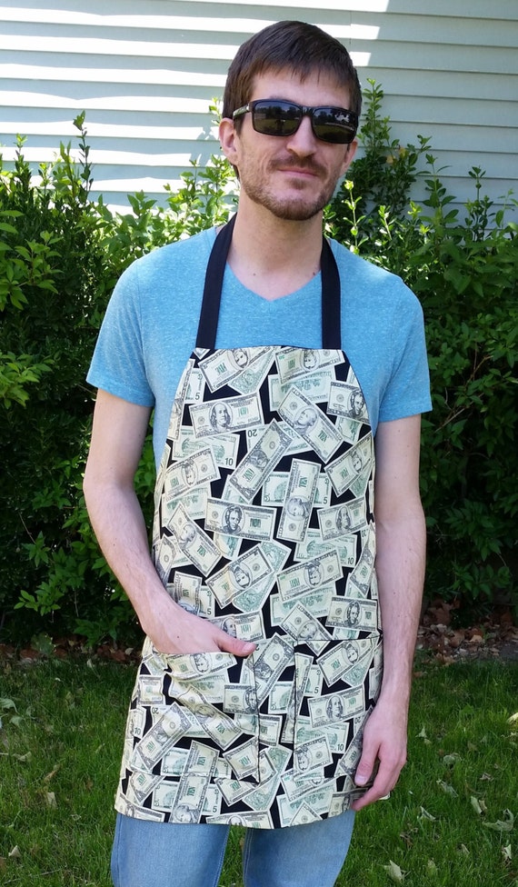 Money Apron Adult Apron Unisex Apron Money by MenintheKitchen