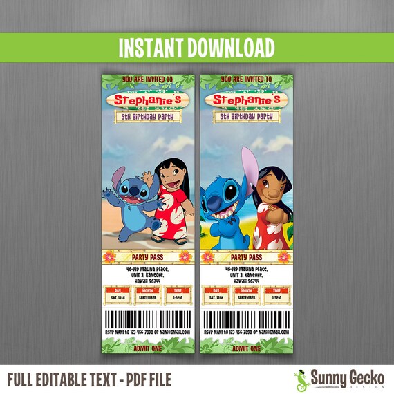 Lilo And Stitch Invitations 9