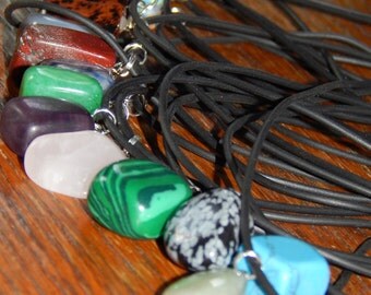 Genuine GEMSTONE NECKLACE - Your Choice of Freeform Gemstone Pendants - Reiki - Chakra - Metaphysical - Crystals - Genuine Gemstone Pendant