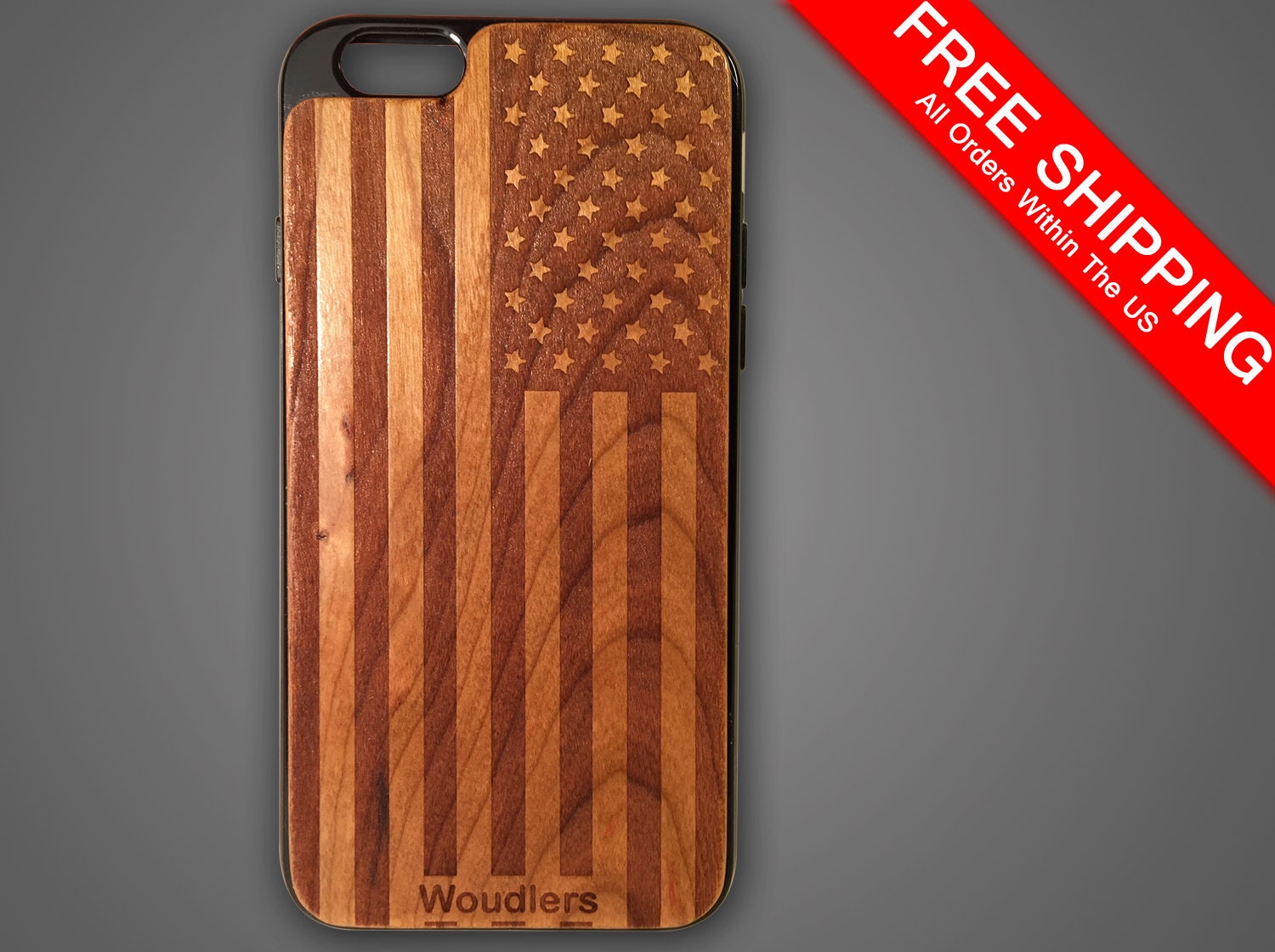 Wooden iPhone Cases American Flag American Flag by Woudlers