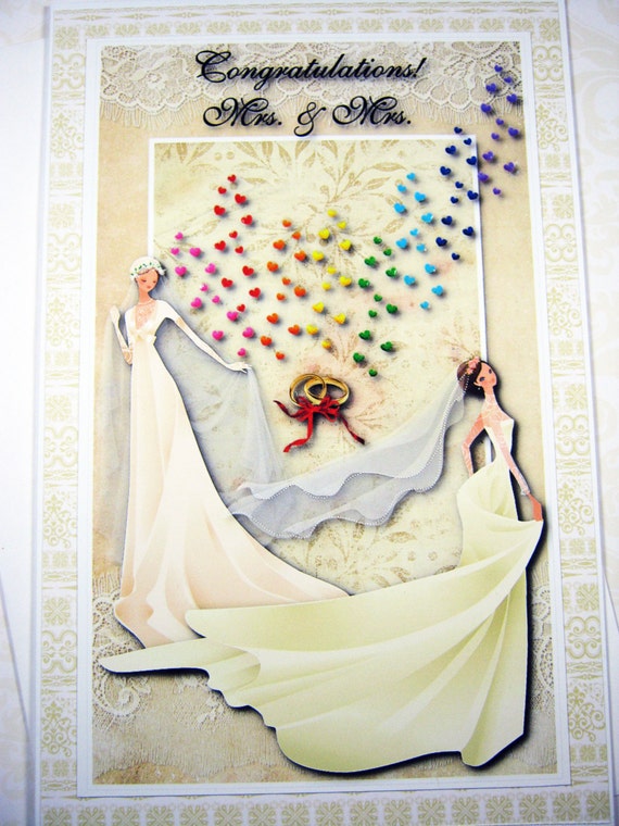 Congratulations Mrs And Mrs Wedding Card Same Sex Marriage