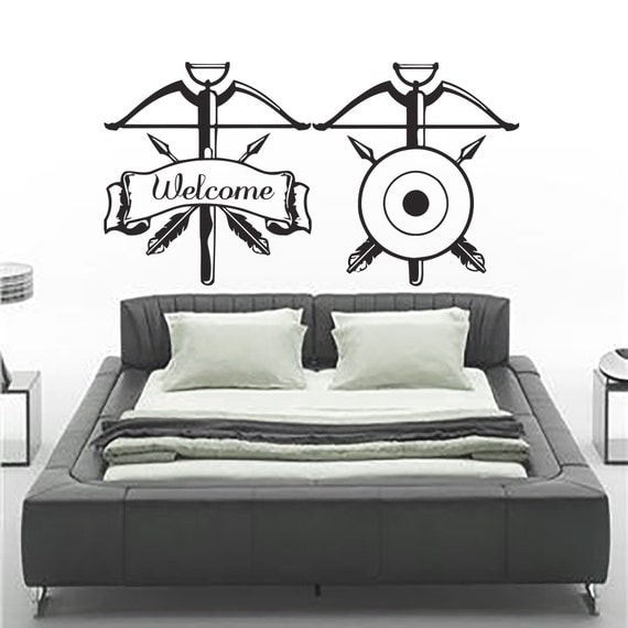 Wall Decals Crossbow Target Decal Vinyl Sticker by CozyDecal