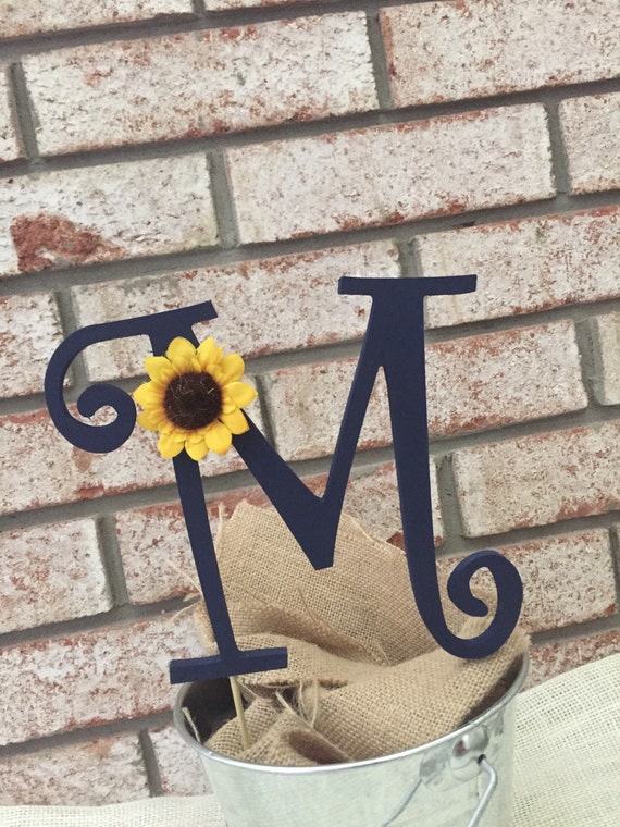 Sunflower Wedding Cake Topper -  Rustic Wedding Cake Topper - Wooden Cake Topper - Rustic Wedding - Personalized Wedding Cake Topper