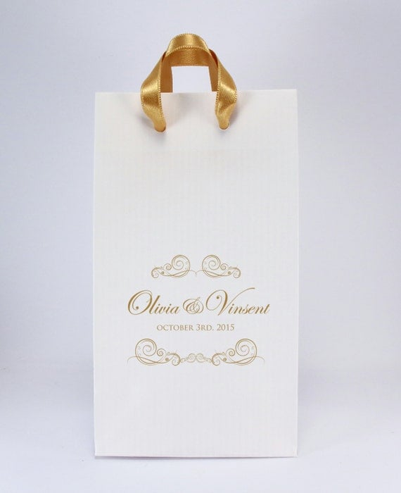 Wedding Favor Bags with Handles - Pk of 100 - Personalized Favor Bags ...